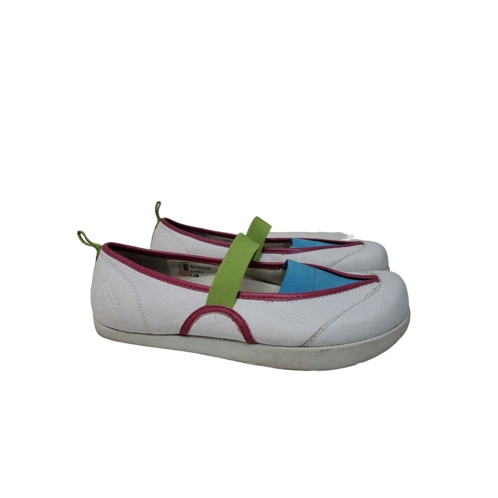 Earth Kalso Intrigue 7.5 B White Leather Mary Jane Shoes